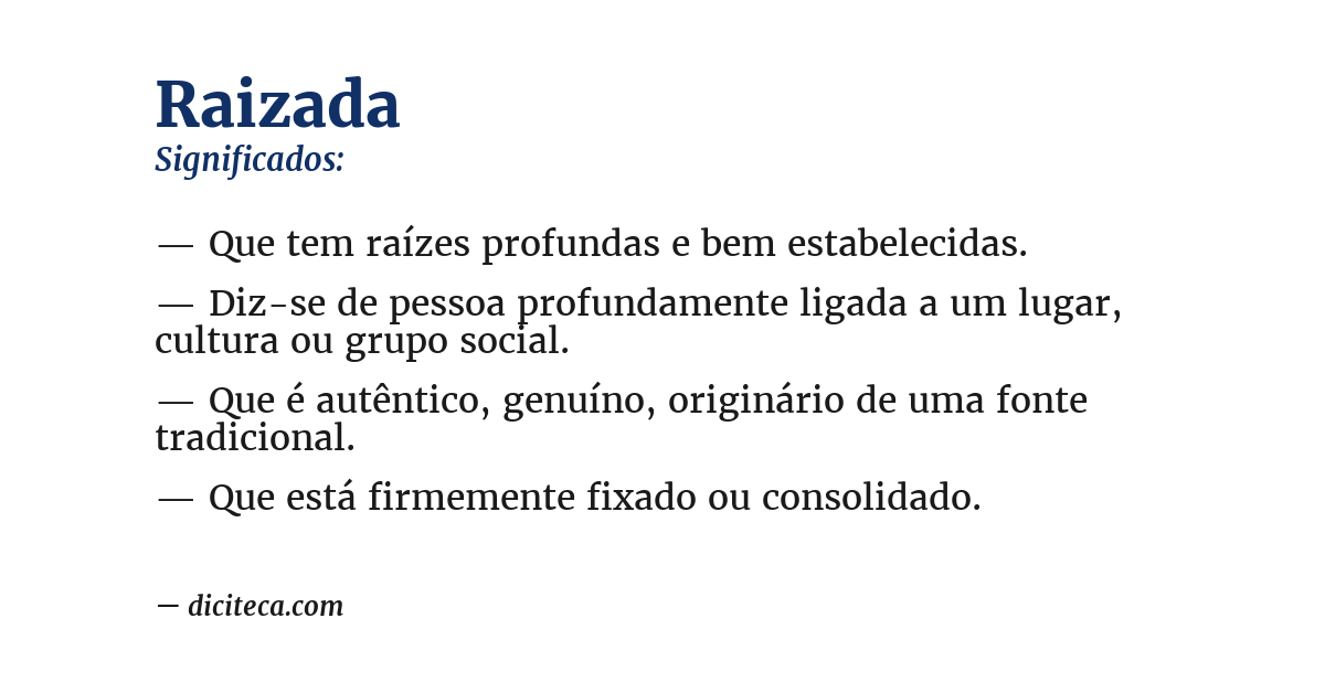 Significado de raizada