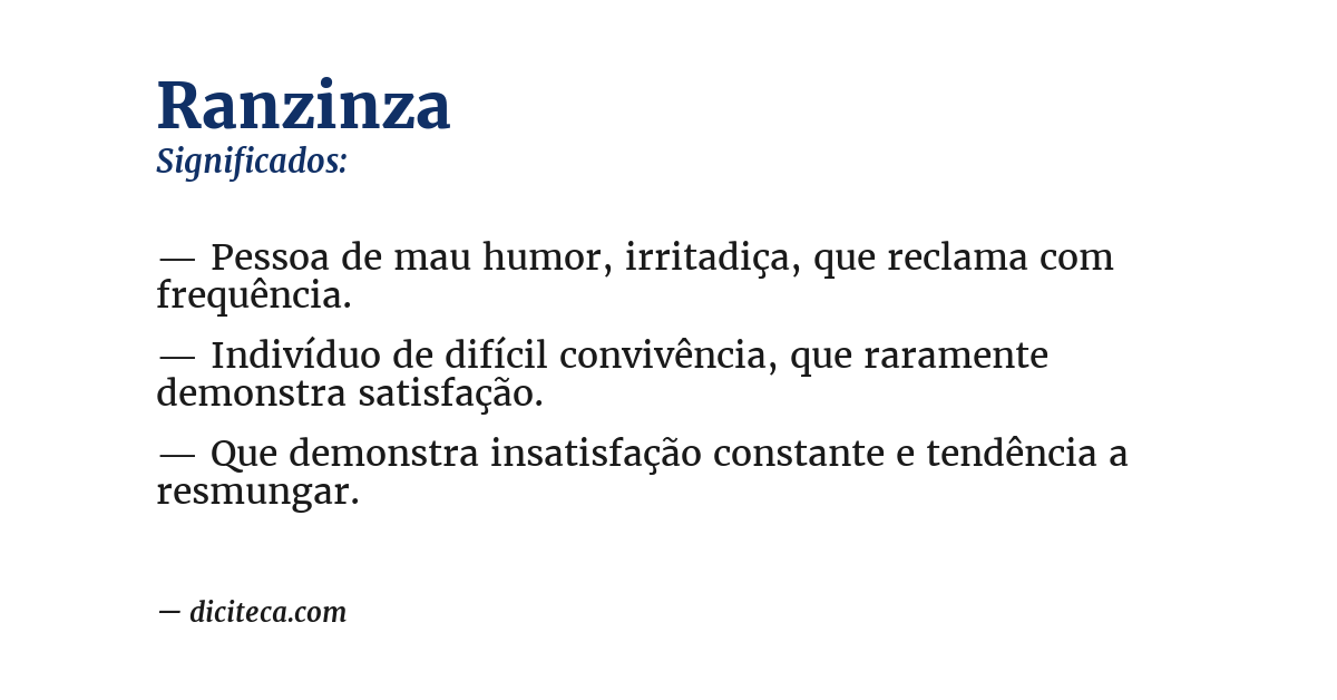 Significado de ranzinza
