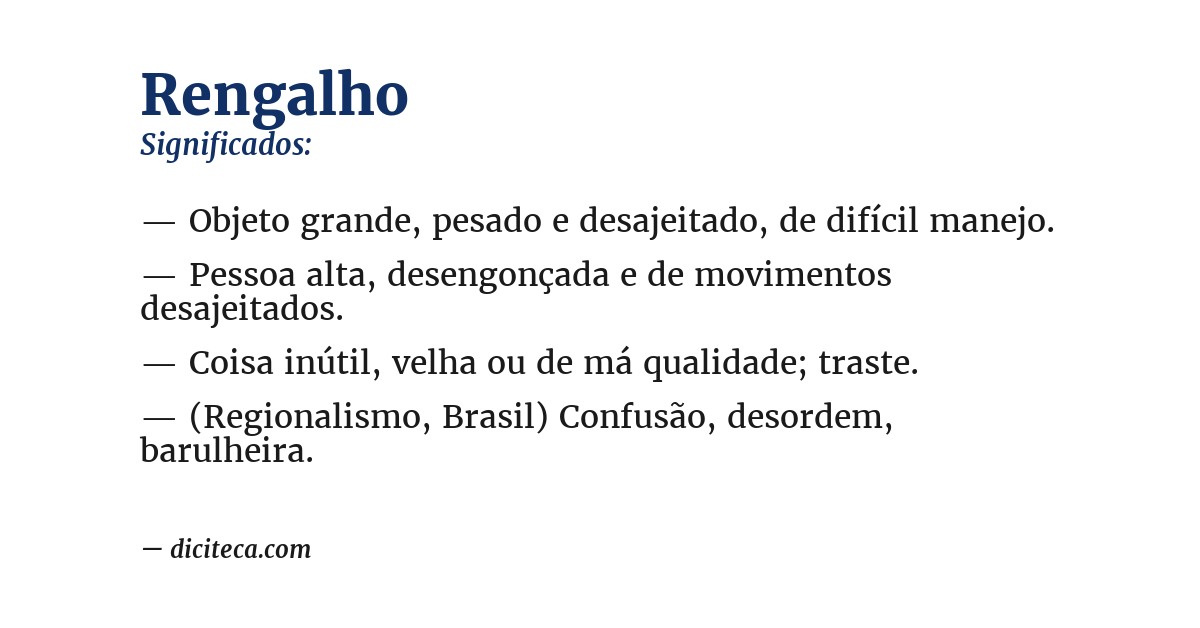 Significado de rengalho