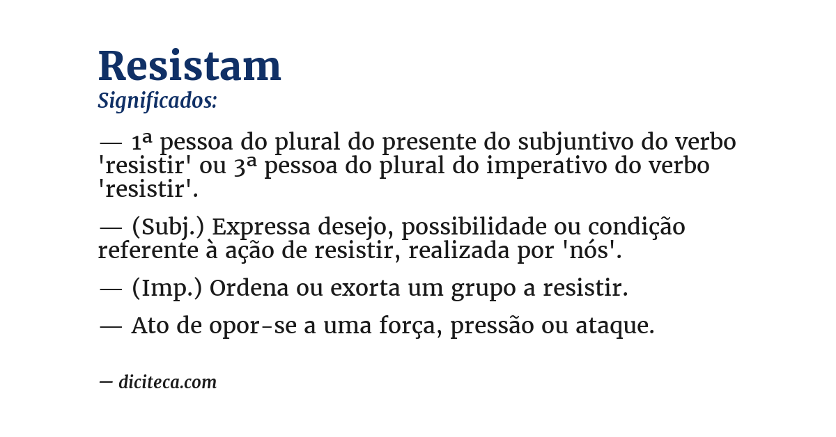 Significado de resistam