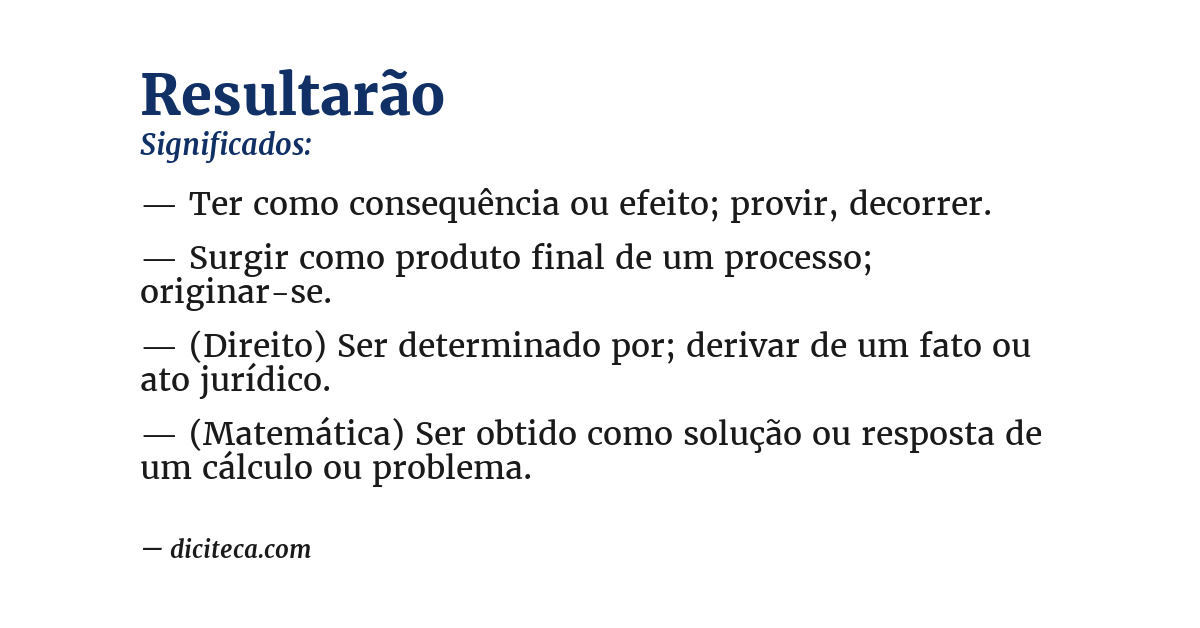 Significado de resultarão