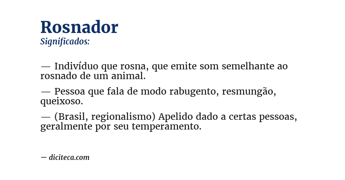 Significado de rosnador