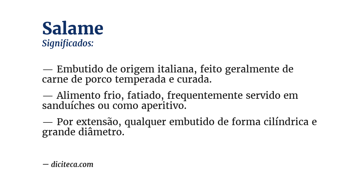 Significado de salame