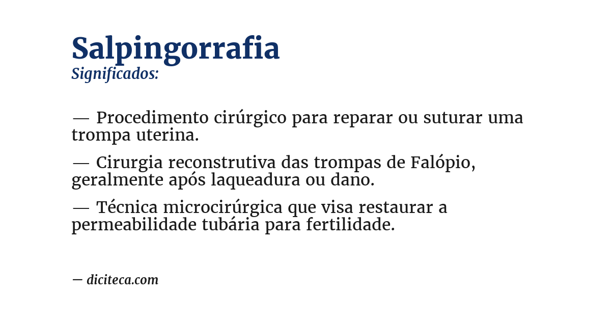 Significado de salpingorrafia