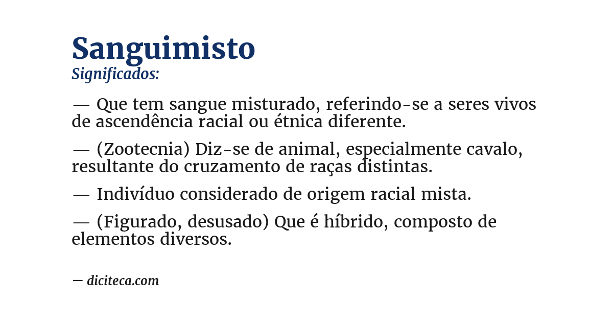 Significado de sanguimisto