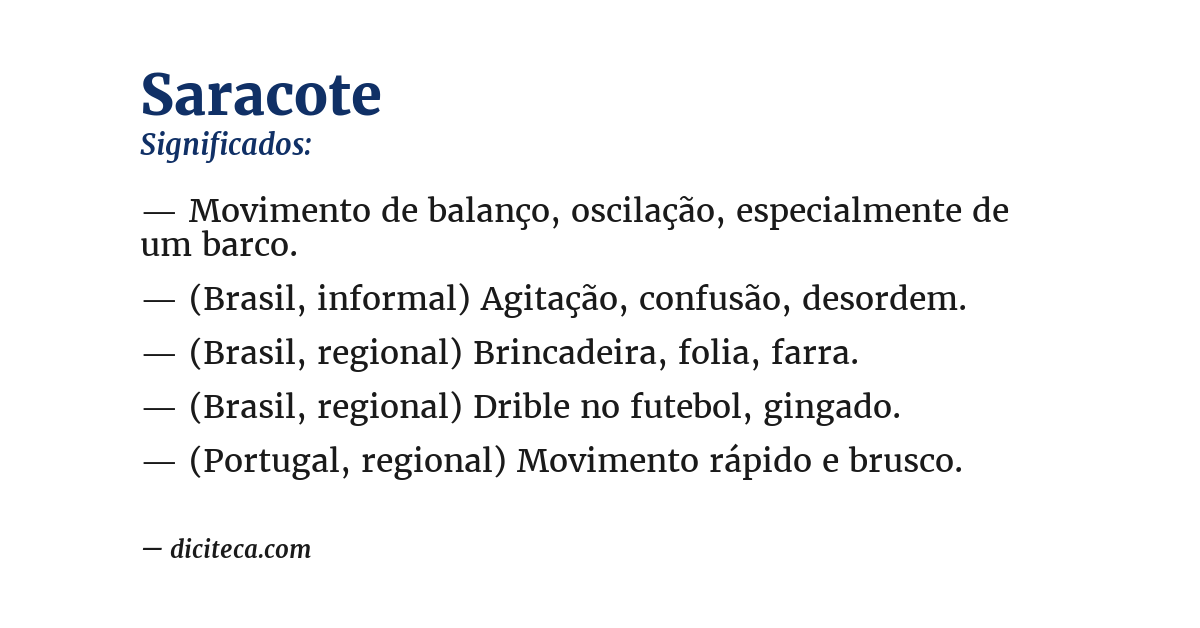 Significado de saracote