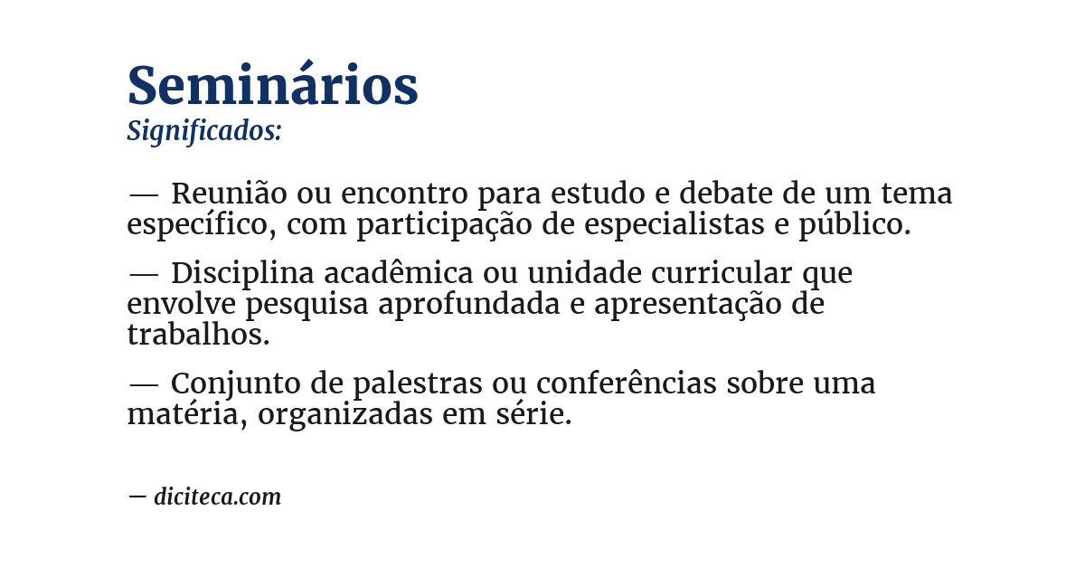 Significado de seminários