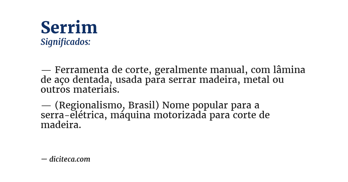 Significado de serrim