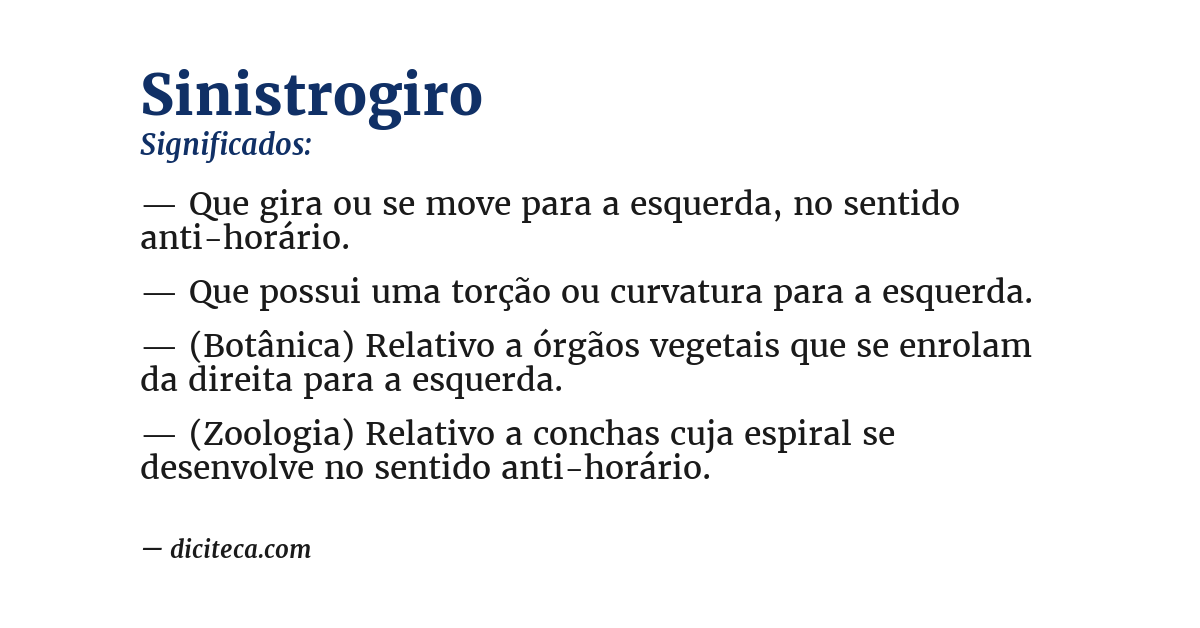 Significado de sinistrogiro