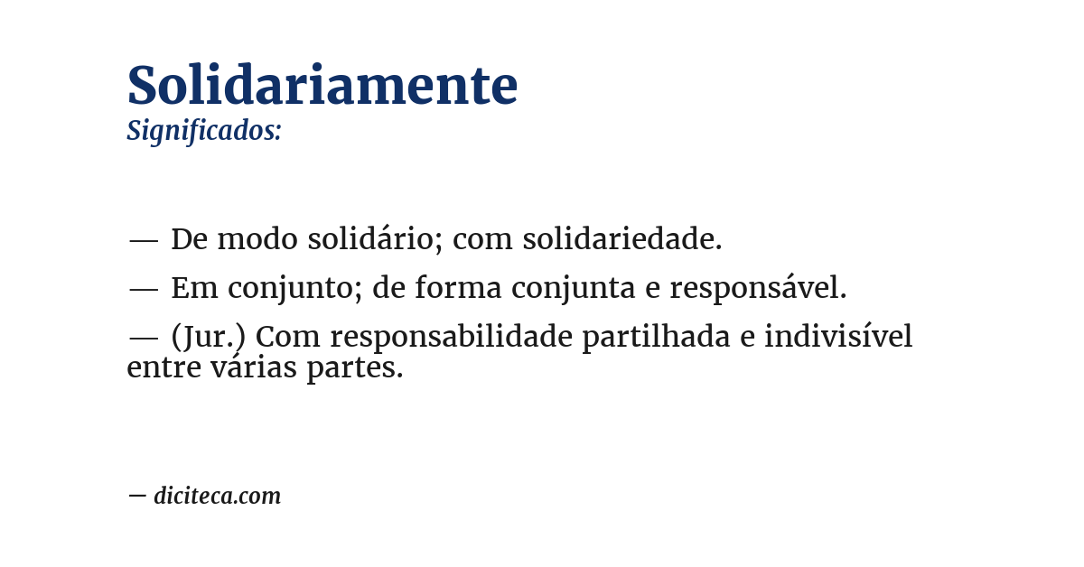 Significado de solidariamente