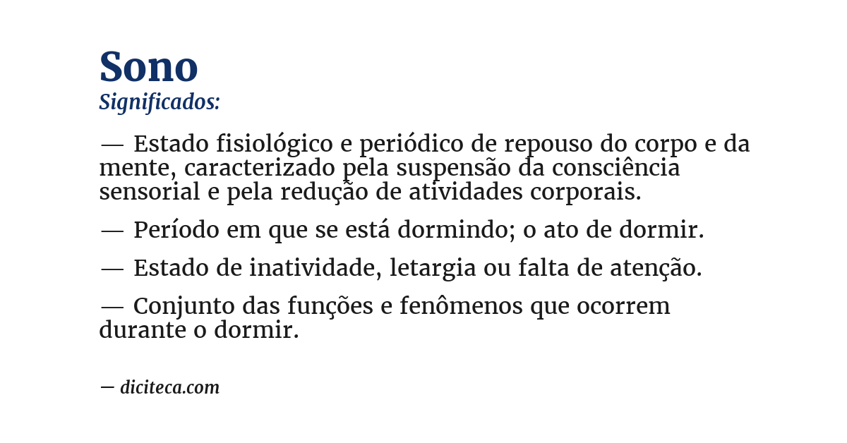 Significado de sono