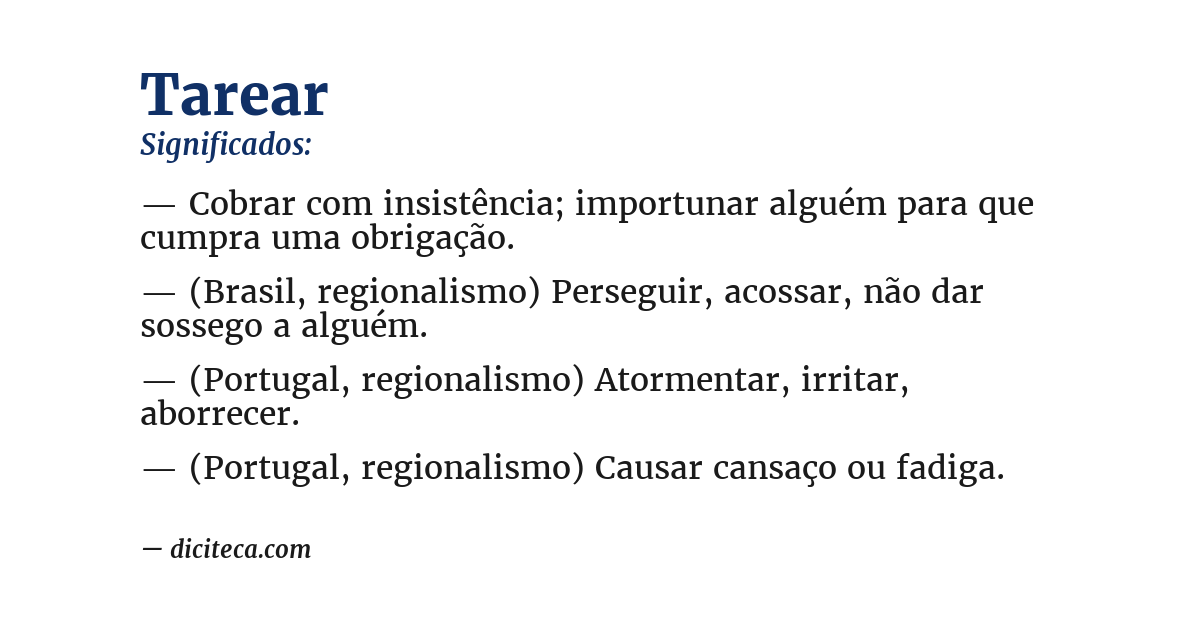 Significado de tarear