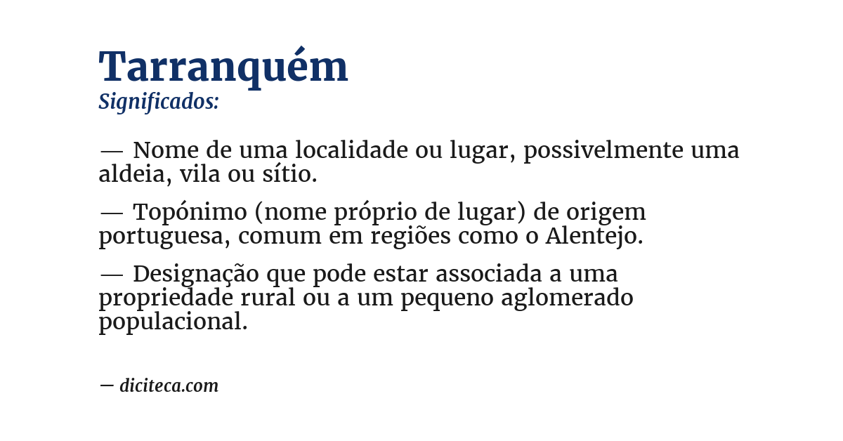 Significado de tarranquém