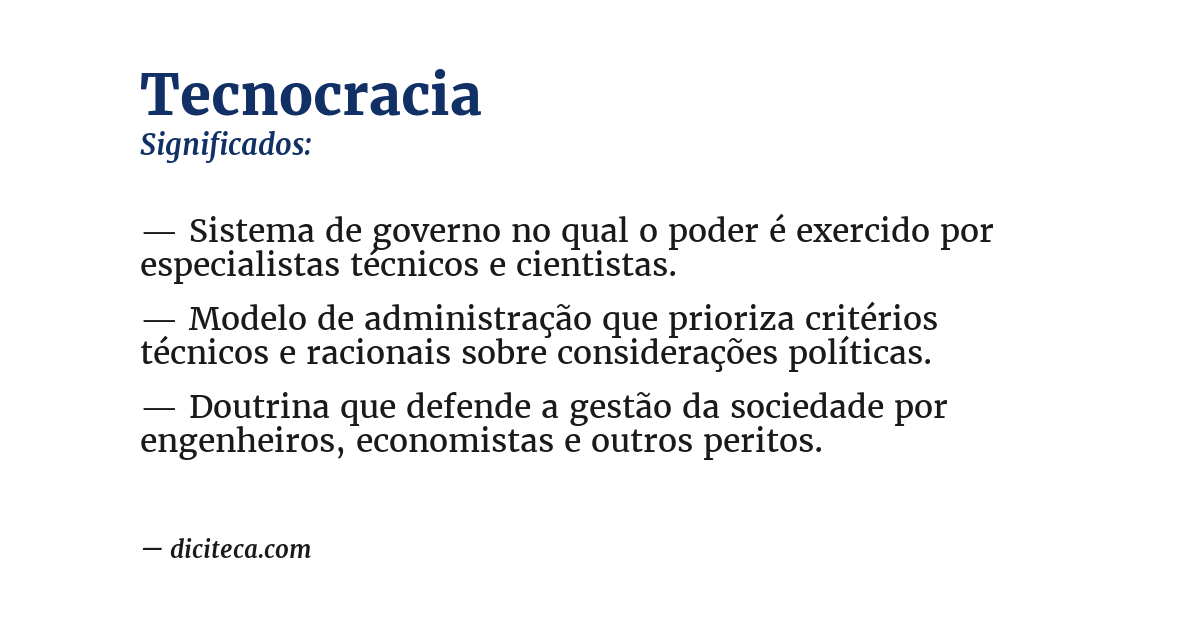 Significado de tecnocracia