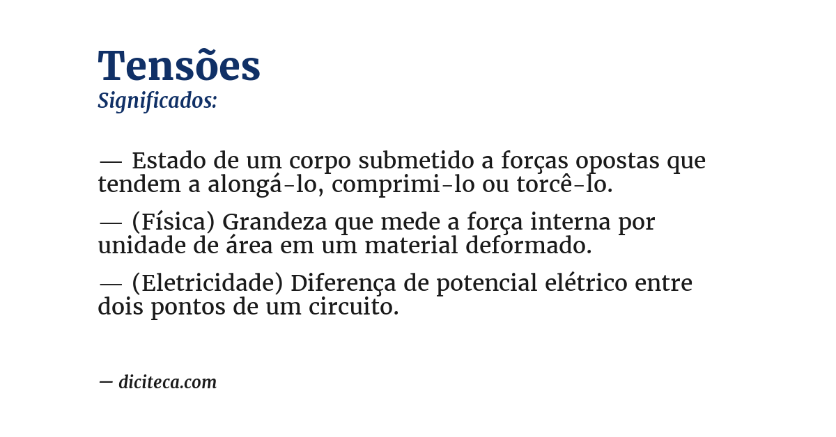 Significado de tensões