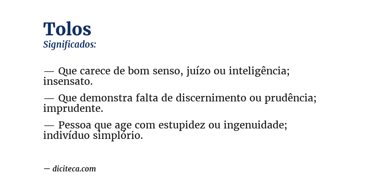 Significado de tolos