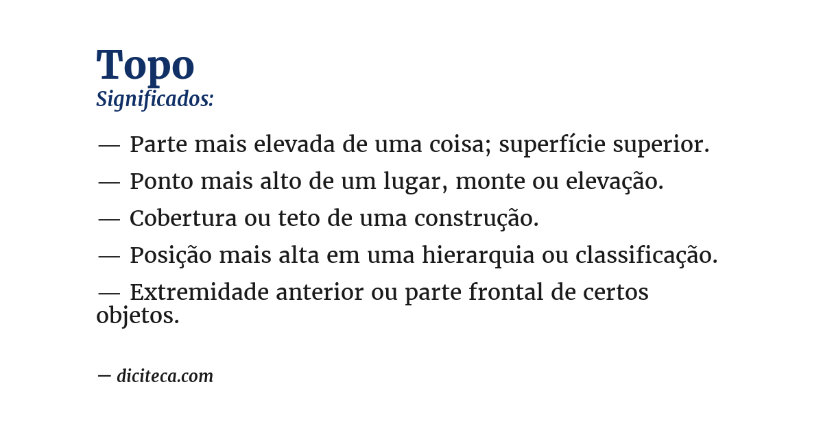 Significado de topo