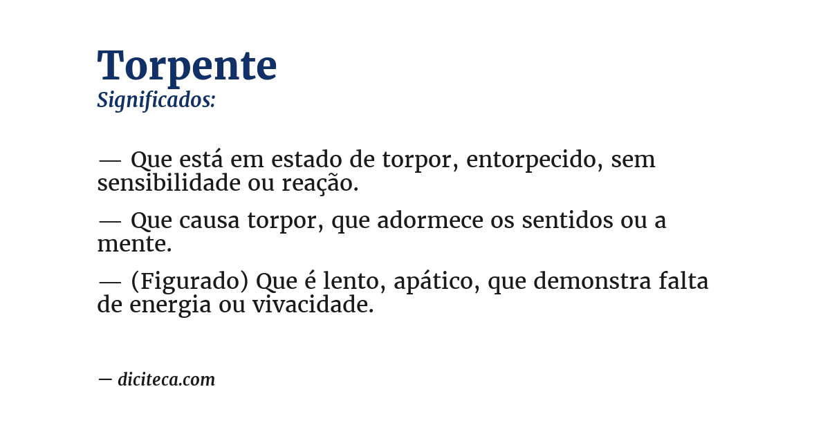 Significado de torpente