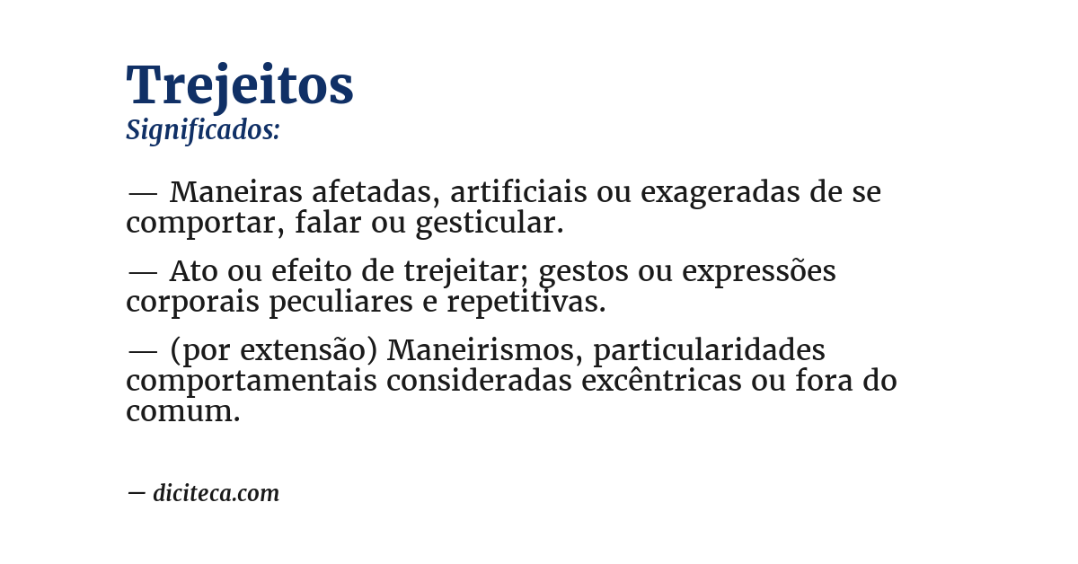Significado de trejeitos