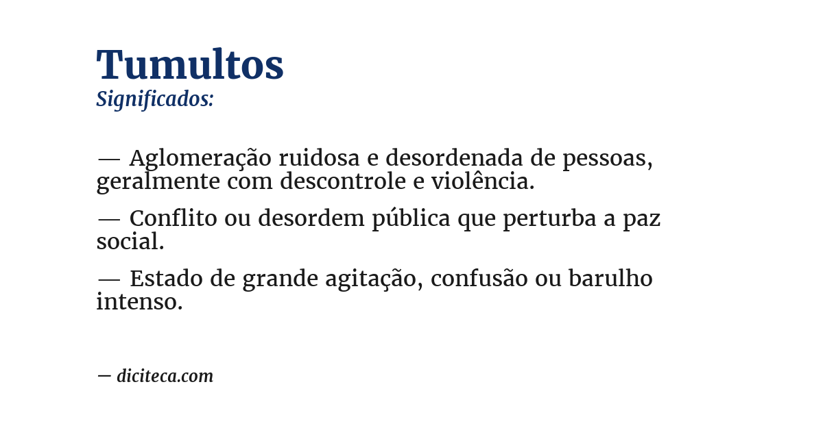Significado de tumultos