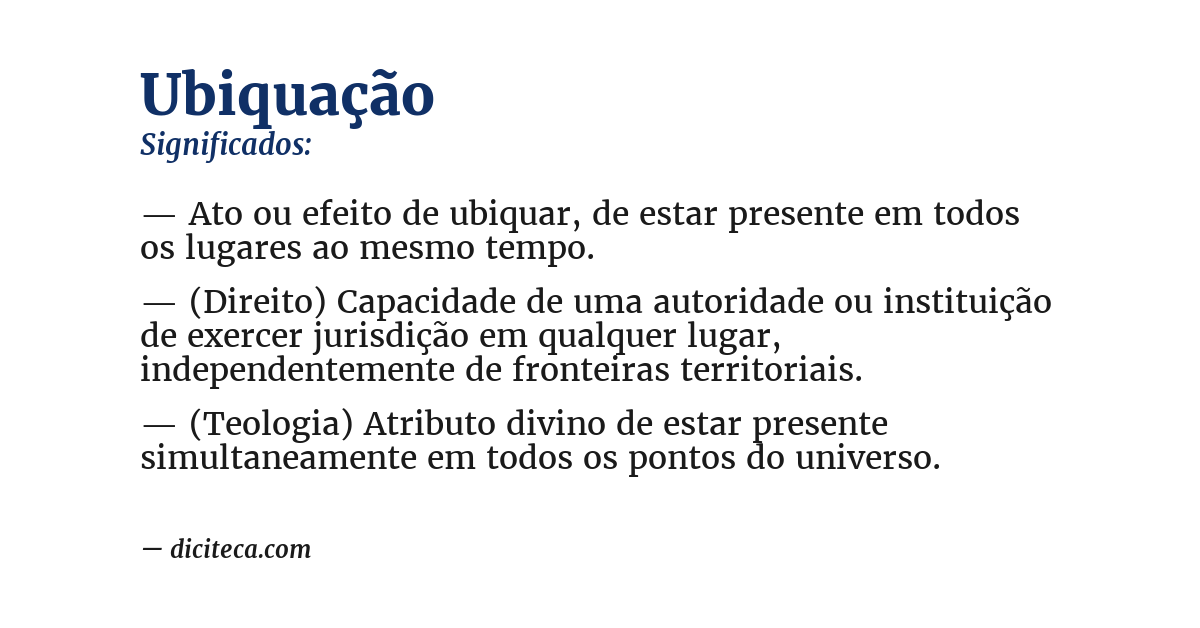 Significado de ubiquação