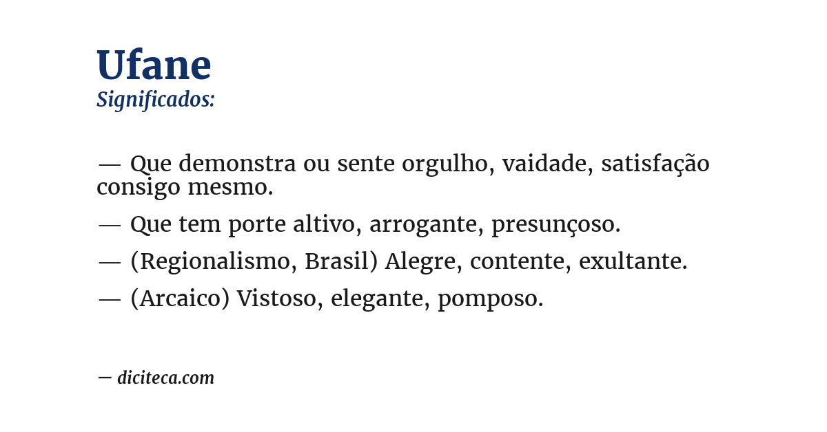Significado de ufane