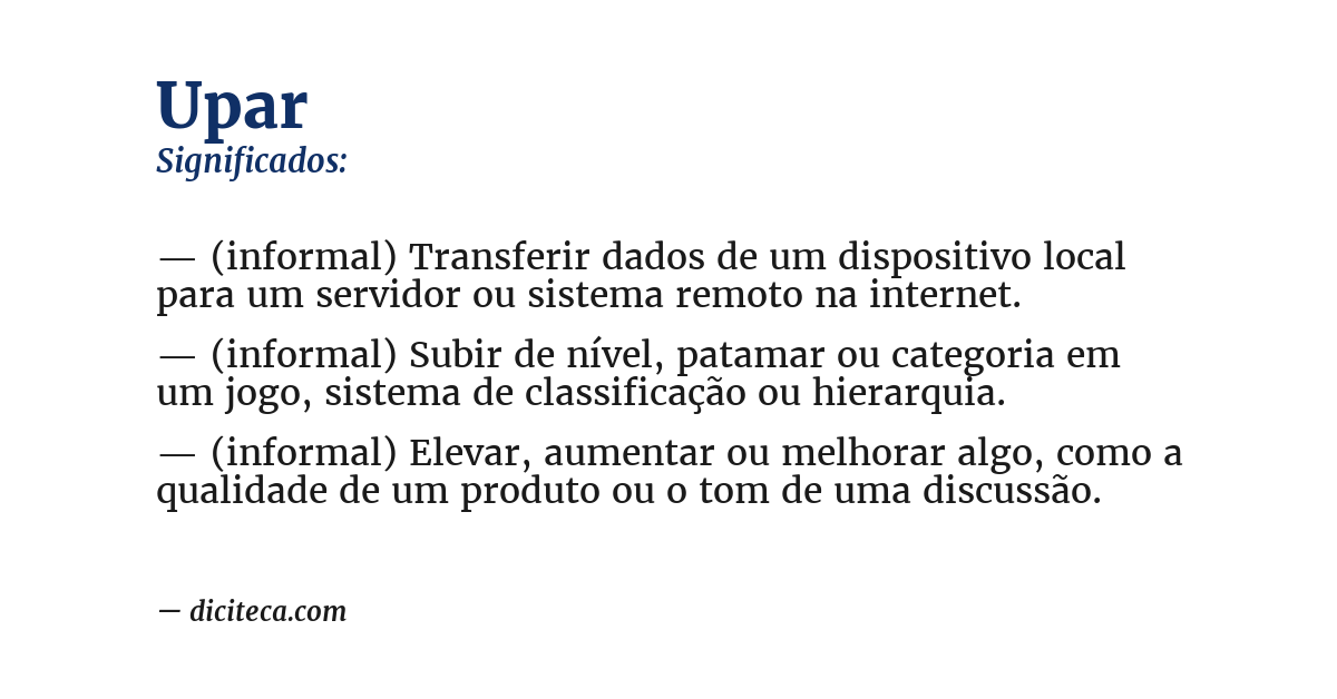 Significado de upar