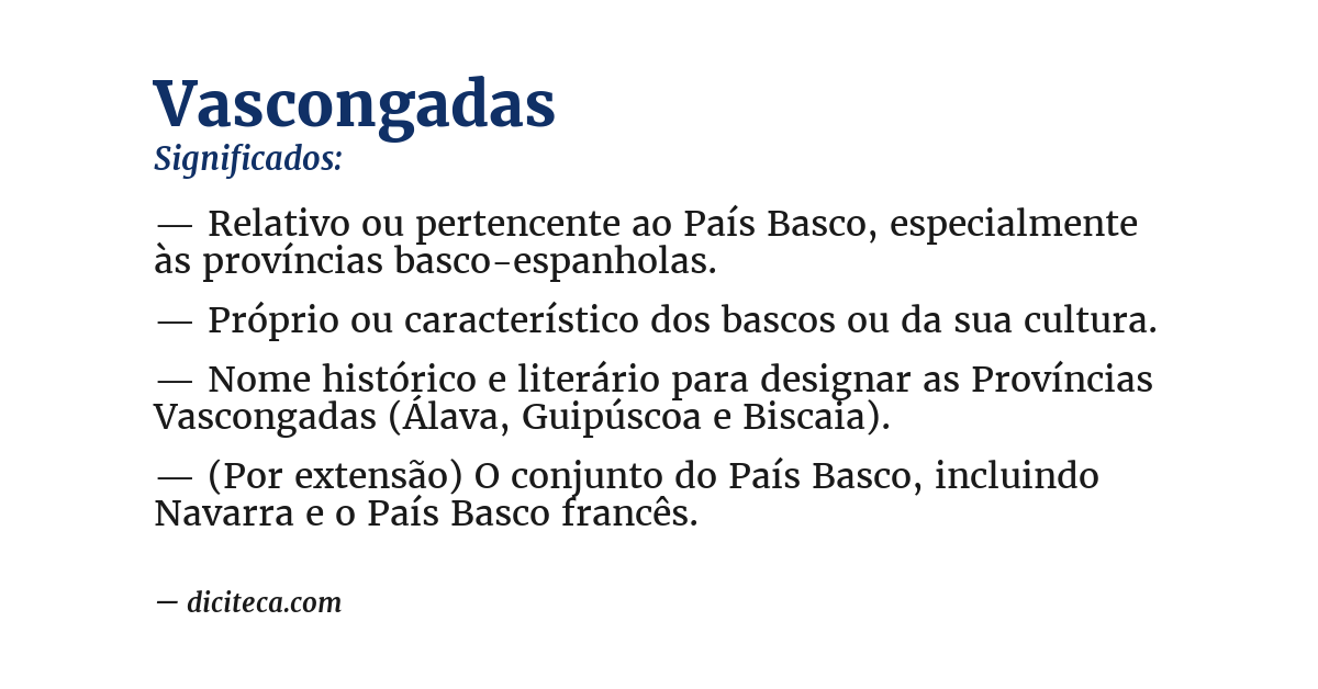 Significado de vascongadas