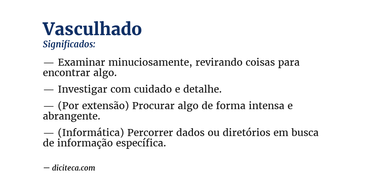 Significado de vasculhado