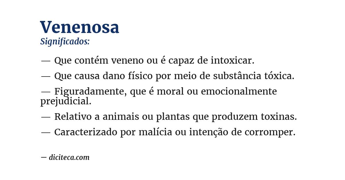 Significado de venenosa