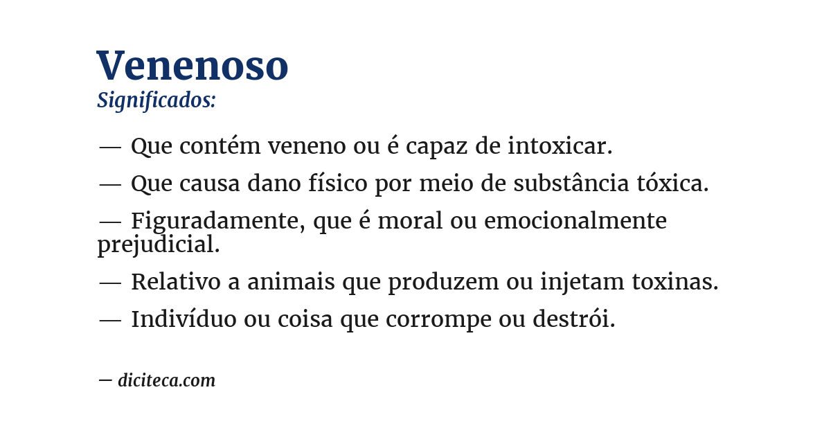 Significado de venenoso