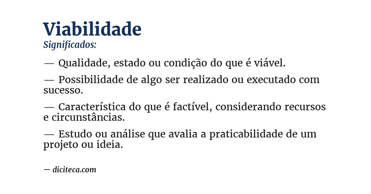 Significado de viabilidade