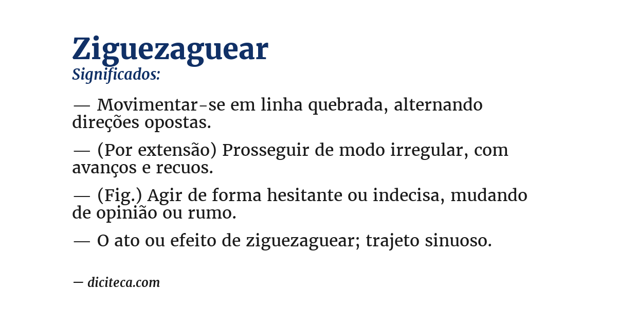 Significado de ziguezaguear