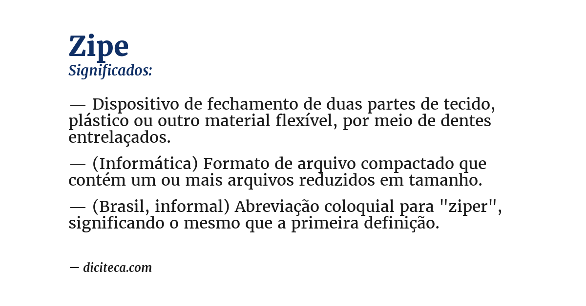 Significado de zipe