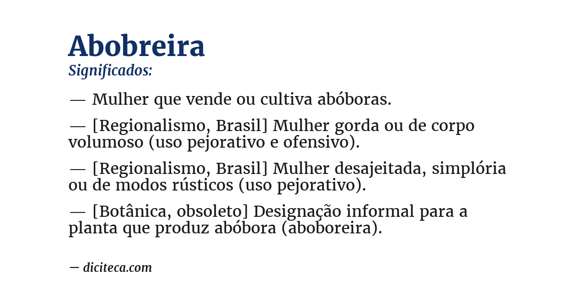 Significado de abobreira