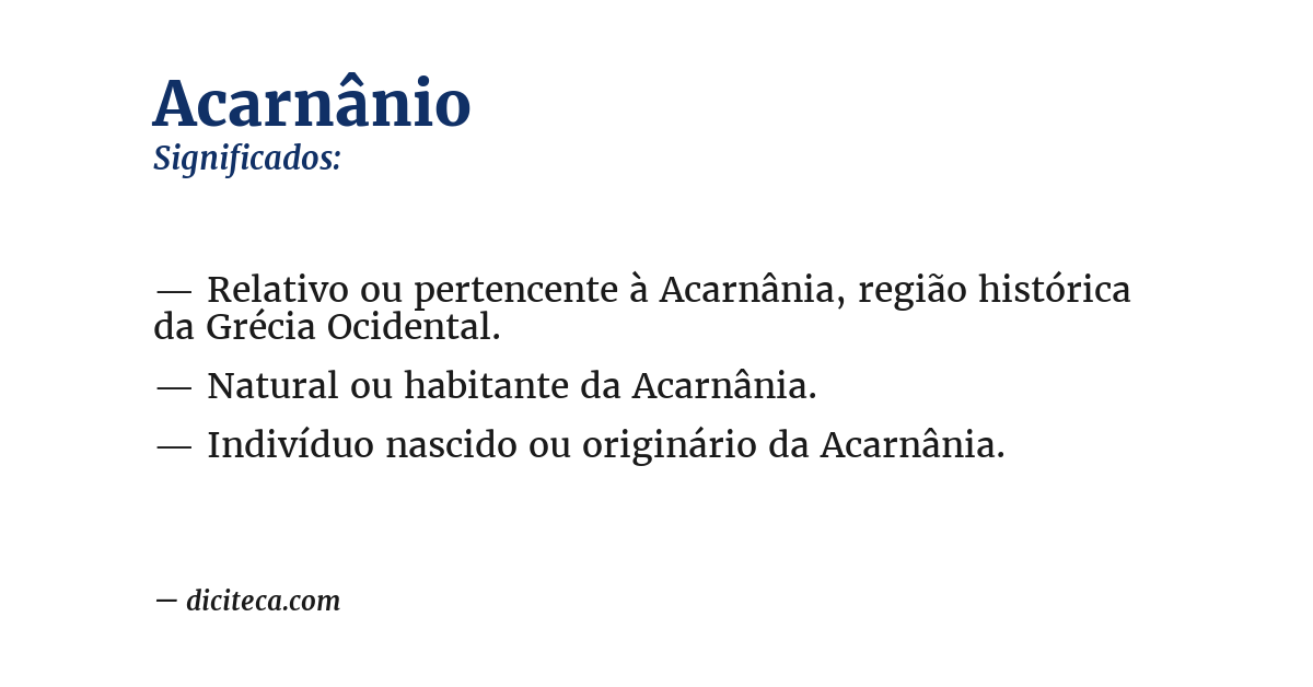 Significado de acarnânio