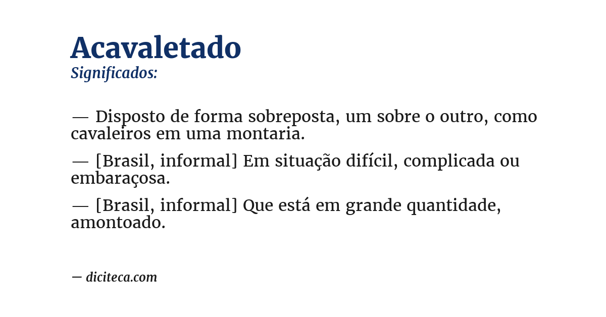 Significado de acavaletado
