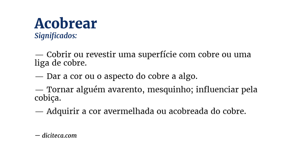 Significado de acobrear