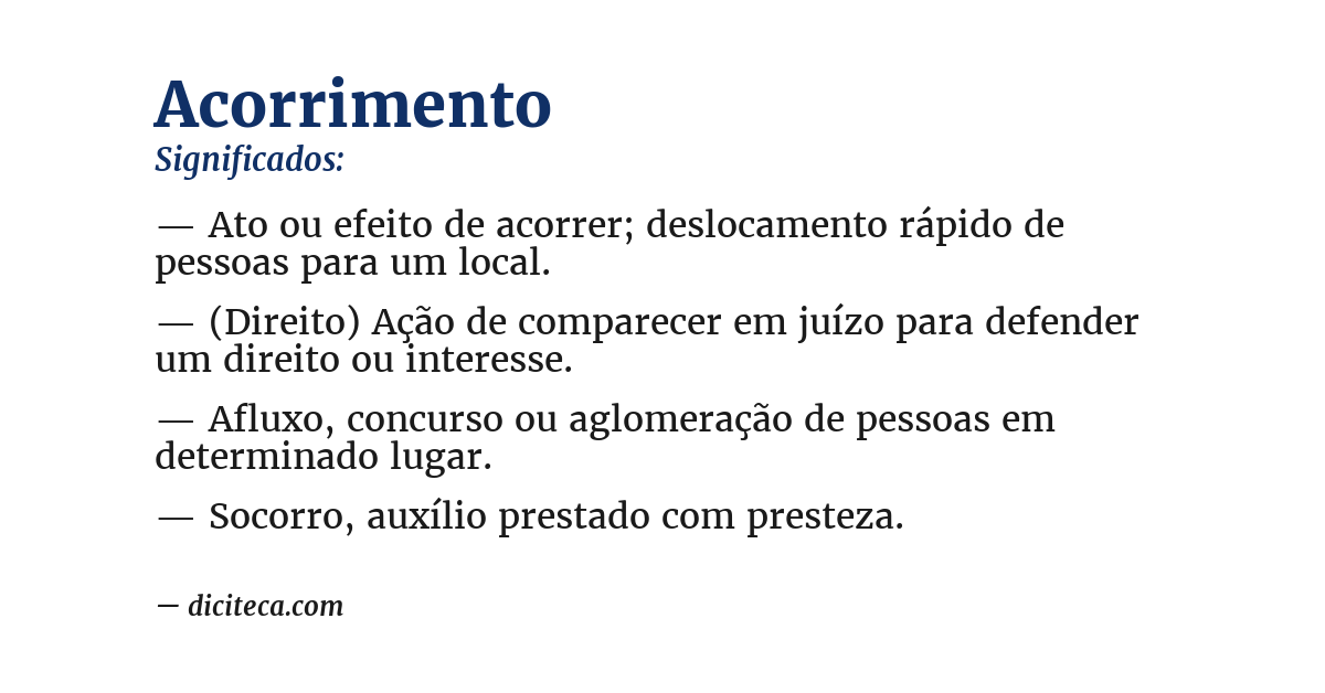 Significado de acorrimento