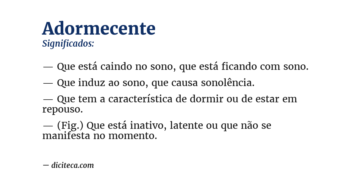 Significado de adormecente