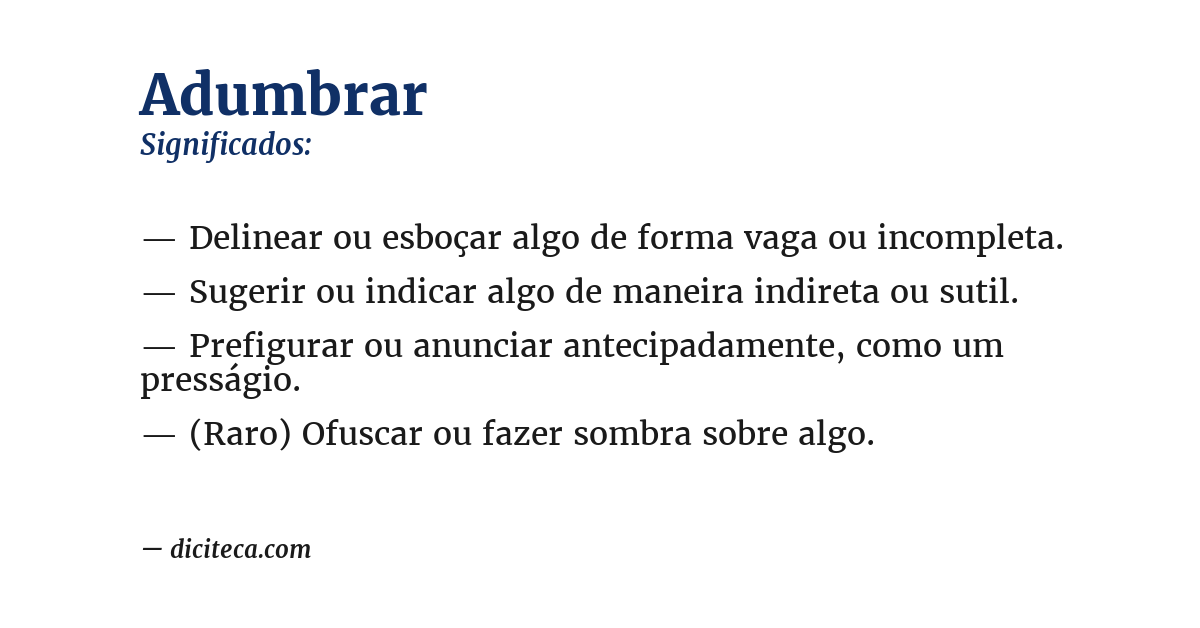 Significado de adumbrar