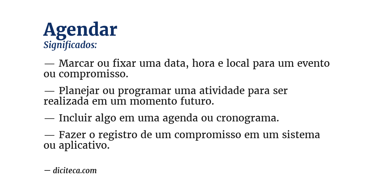 Significado de agendar