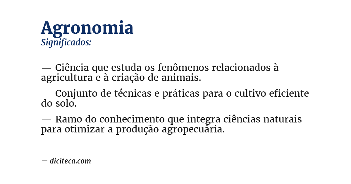 Significado de agronomia