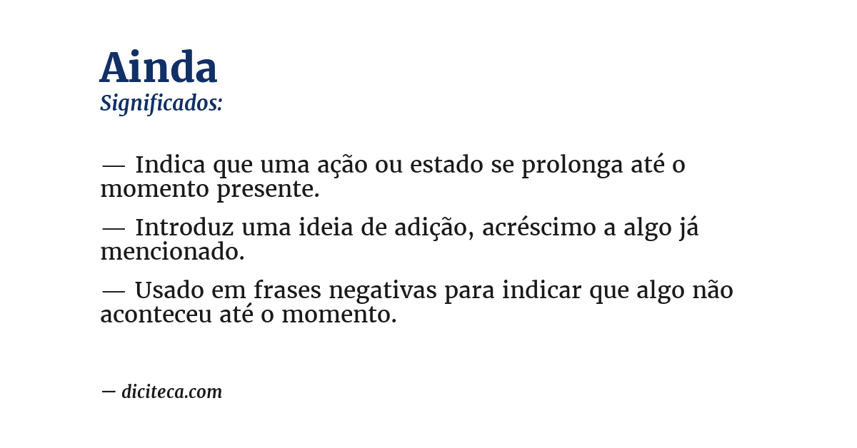 Significado de ainda