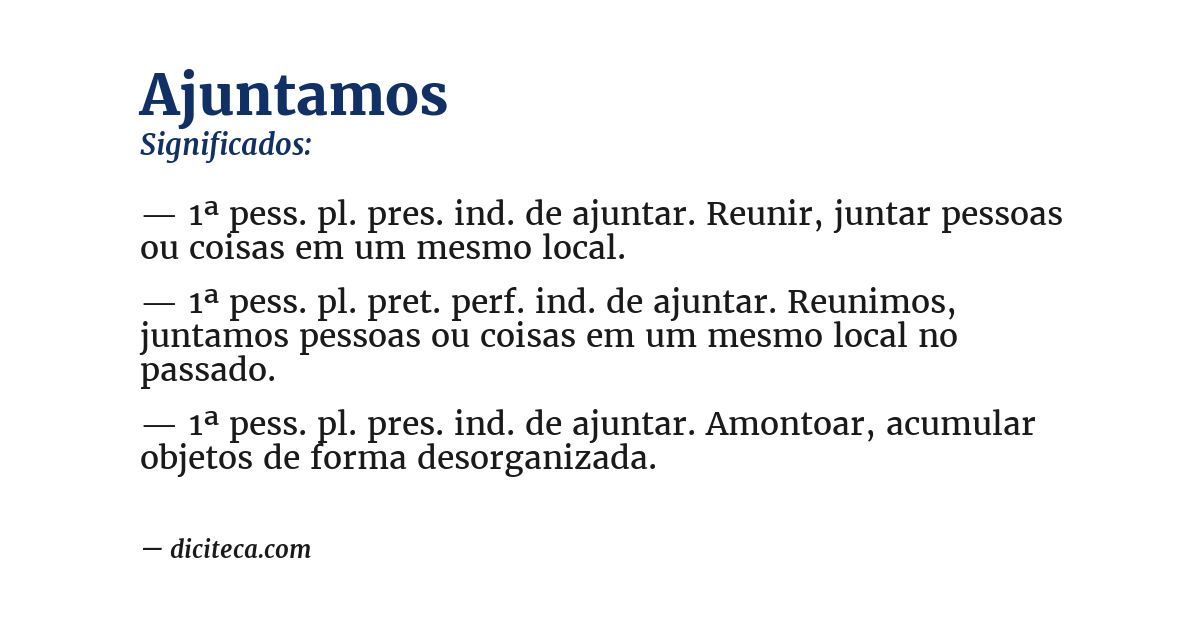 Significado de ajuntamos
