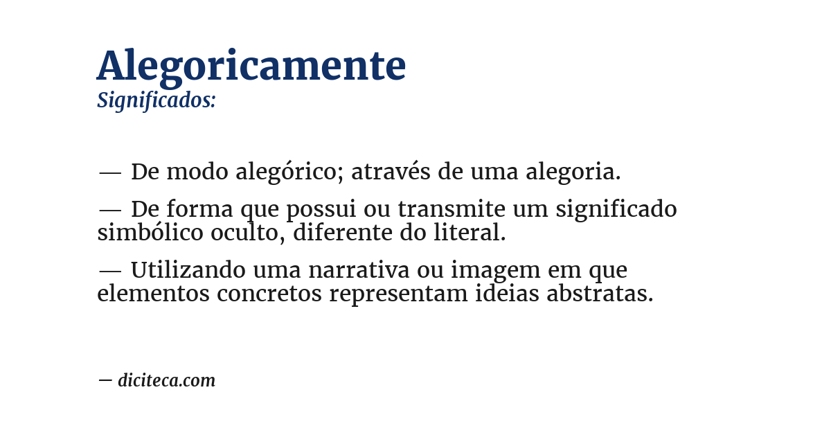 Significado de alegoricamente