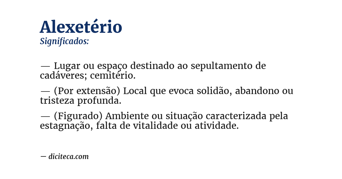 Significado de alexetério