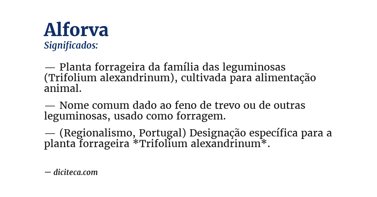 Significado de alforva