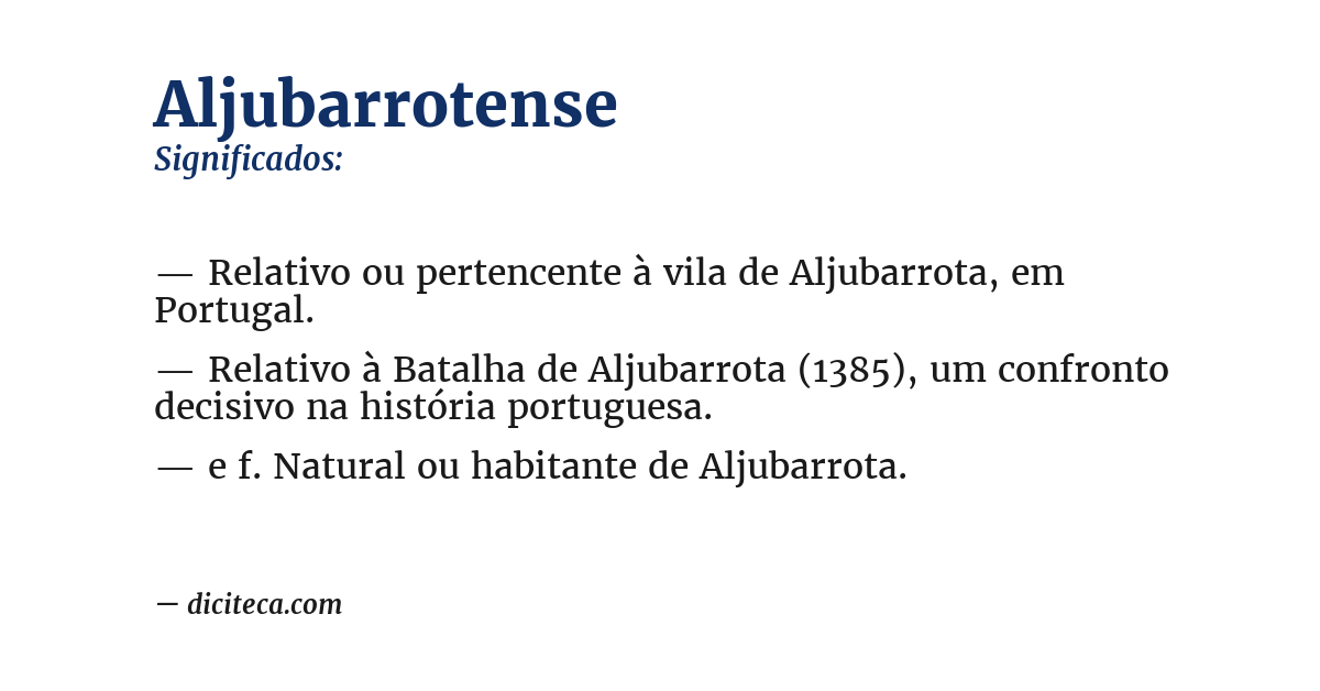 Significado de aljubarrotense