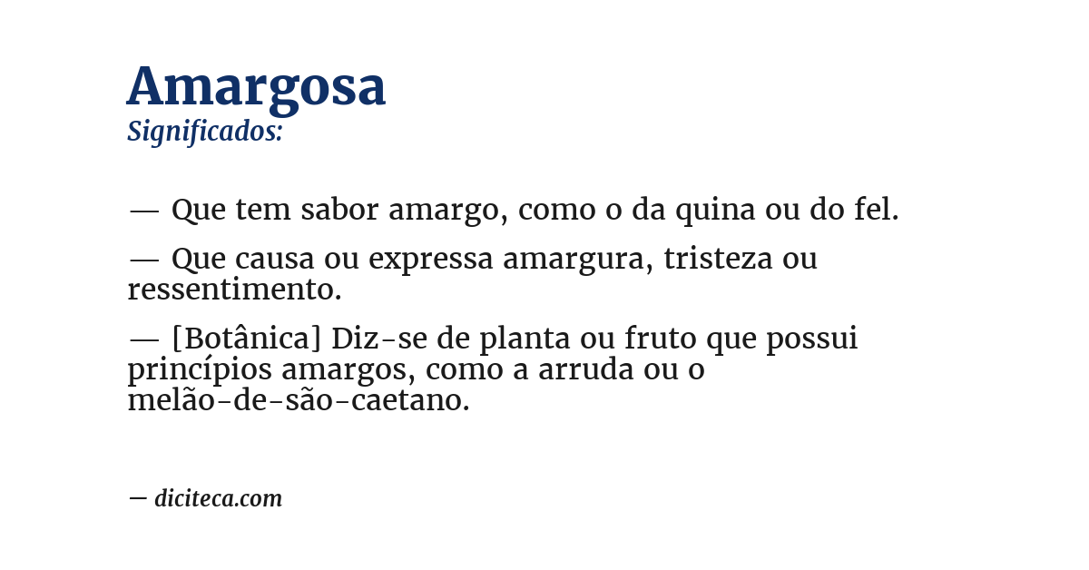 Significado de amargosa